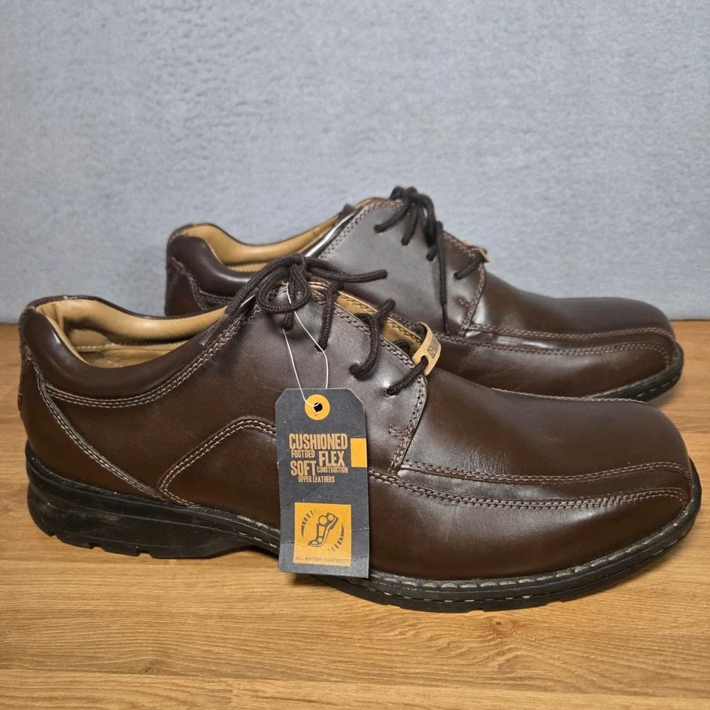Dockers Shoes Mens 14‎ Brown Leather Dress Oxford All Motion Comfort 90-29023